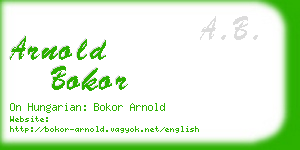 arnold bokor business card